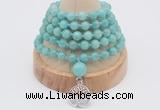 GMN1250 Hand-knotted 8mm, 10mm amazonite 108 beads mala necklaces with charm