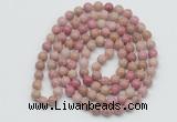 GMN129 Hand-knotted 6mm pink wooden jasper 108 beads mala necklaces