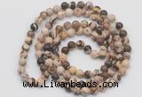 GMN130 Hand-knotted 6mm zebra jasper 108 beads mala necklaces