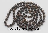 GMN140 Hand-knotted 6mm bronzite 108 beads mala necklaces