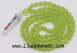 GMN1408 Hand-knotted 8mm candy jade 108 beads mala necklace with pendant