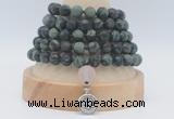 GMN2233 Hand-knotted 8mm, 10mm matte kambaba jasper 108 beads mala necklaces with charm