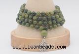 GMN2449 Hand-knotted 6mm Canadian jade 108 beads mala necklaces with charm