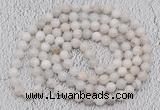 GMN400 Hand-knotted 8mm, 10mm white crazy lace agate 108 beads mala necklaces