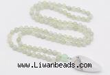 GMN4017 Hand-knotted 8mm, 10mm New jade 108 beads mala necklace with pendant