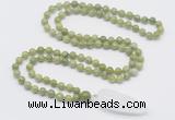 GMN4018 Hand-knotted 8mm, 10mm China jade 108 beads mala necklace with pendant