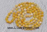 GMN415 Hand-knotted 8mm, 10mm yellow banded agate 108 beads mala necklaces