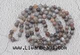 GMN438 Hand-knotted 8mm, 10mm Botswana agate 108 beads mala necklaces