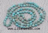 GMN454 Hand-knotted 8mm, 10mm sea sediment jasper 108 beads mala necklaces