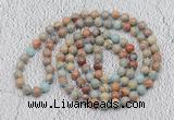 GMN455 Hand-knotted 8mm, 10mm serpentine jasper 108 beads mala necklaces