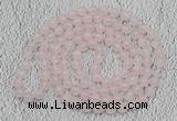 GMN482 Hand-knotted 8mm, 10mm rose quartz 108 beads mala necklaces