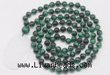 GMN5067 Hand-knotted 8mm, 10mm green tiger eye 108 beads mala necklace with pendant