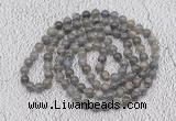 GMN507 Hand-knotted 8mm, 10mm labradorite 108 beads mala necklaces