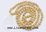 GMN5102 Hand-knotted 8mm, 10mm golden tiger eye 108 beads mala necklace with pendant