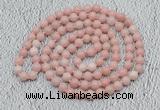 GMN511 Hand-knotted 8mm, 10mm Chinese pink opal 108 beads mala necklaces