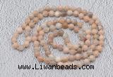 GMN512 Hand-knotted 8mm, 10mm sunstone 108 beads mala necklaces