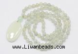 GMN5161 Hand-knotted 8mm, 10mm New jade 108 beads mala necklace with pendant