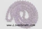 GMN520 Hand-knotted 8mm, 10mm lavender amethyst 108 beads mala necklaces