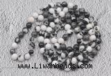 GMN535 Hand-knotted 8mm, 10mm black & white jasper 108 beads mala necklaces