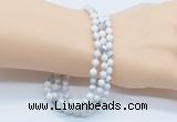 GMN5505 Hand-knotted 6mm matte white howlite 108 beads mala necklaces