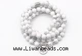 GMN7000 8mm white howlite 108 mala beads wrap bracelet necklaces