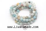 GMN7003 8mm amazonite 108 mala beads wrap bracelet necklace