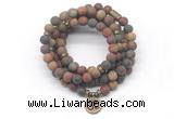 GMN7019 8mm matte picasso jasper 108 mala beads wrap bracelet necklace