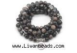 GMN7031 8mm grey opal 108 mala beads wrap bracelet necklace