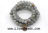 GMN7034 8mm labradorite 108 mala beads wrap bracelet necklace