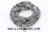 GMN7037 8mm cloudy quartz 108 mala beads wrap bracelet necklace