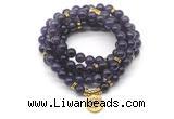 GMN7038 8mm amethyst 108 mala beads wrap bracelet necklace