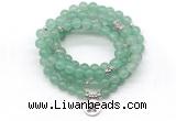 GMN7052 8mm green aventurine 108 mala beads wrap bracelet necklaces