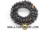 GMN7061 8mm coffee jasper 108 mala beads wrap bracelet necklaces