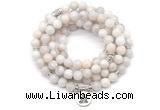 GMN7063 8mm white crazy lace agate 108 mala beads wrap bracelet necklaces