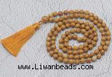 GMN712 Hand-knotted 8mm, 10mm wooden jasper 108 beads mala necklaces with tassel