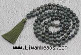 GMN717 Hand-knotted 8mm, 10mm kambaba jasper 108 beads mala necklaces with tassel