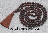 GMN718 Hand-knotted 8mm, 10mm brecciated jasper 108 beads mala necklaces with tassel