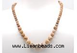 GMN7303 picture jasper graduated beaded necklace & bracelet set