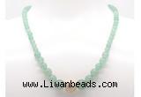 GMN7312 green aventurine graduated beaded necklace & bracelet set