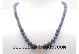 GMN7315 dumortierite graduated beaded necklace & bracelet set