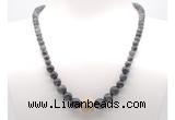 GMN7319 black labradorite graduated beaded necklace & bracelet set