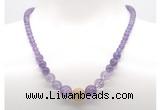 GMN7326 amethyst graduated beaded necklace & bracelet set