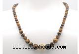 GMN7331 yellow tiger eye graduated beaded necklace & bracelet set