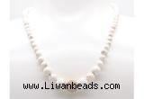 GMN7340 white howlite graduated beaded necklace & bracelet set