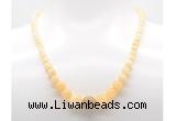 GMN7341 honey jade graduated beaded necklace & bracelet set