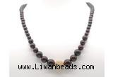 GMN7350 brecciated jasper graduated beaded necklace & bracelet set