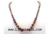 GMN7351 picasso jasper graduated beaded necklace & bracelet set