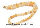 GMN7705 18 - 36 inches 8mm, 10mm round yellow aventurine beaded necklaces