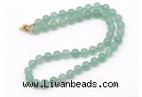 GMN7706 18 - 36 inches 8mm, 10mm round green aventurine beaded necklaces