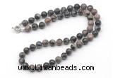 GMN7720 18 - 36 inches 8mm, 10mm round grey opal beaded necklaces